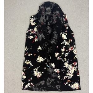 Bryn Walker Vest Medium Black Wool Boucle Shawl Collar Boho Lagenlook Artsy